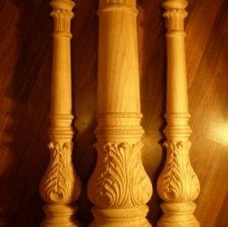 Детали начального и поворотных столбов на лестницу