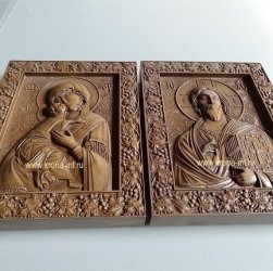 Резная икона - Венчальная пара