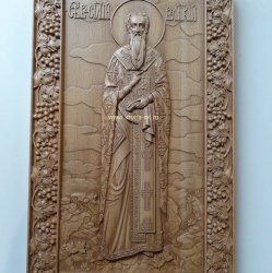 Икона резная-Святой Василий Великий