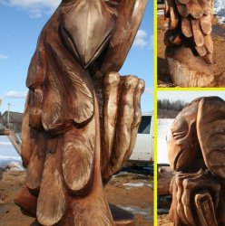 Деревянная садовая скульптура "Говорун"