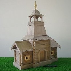 Макет городка из сруба