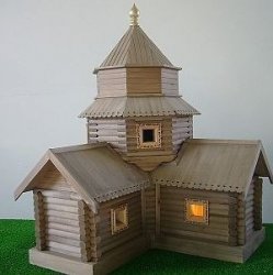 Макет городка из сруба
