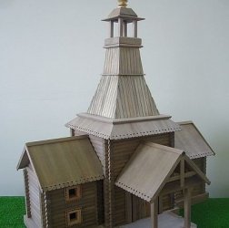 Макет городка из сруба