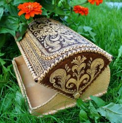 Хлебница из бересты Орнамент