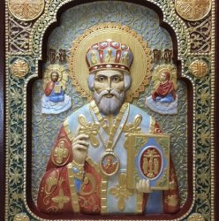 Резная икона Николай чудотворец
