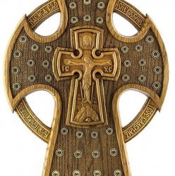 Крест деревянный - мощевик, секирообразной формы