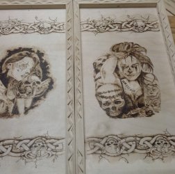 Нарды, выжигание