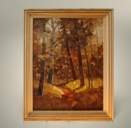 Осень картина из дерева