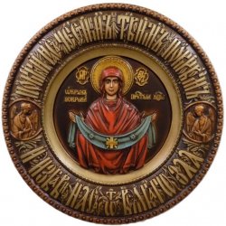 Икона резная "Покров Пресвятой Богородиц"
