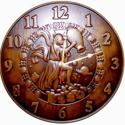 Часы из дерева настенные знак зодиака Водолей
